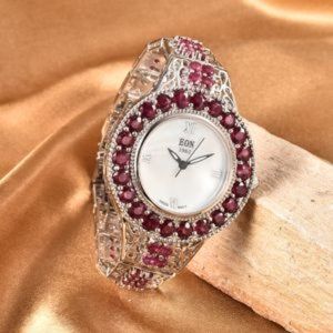 Niassa Ruby Swiss Movement Watch in Sterling Silver - New in original packaging
